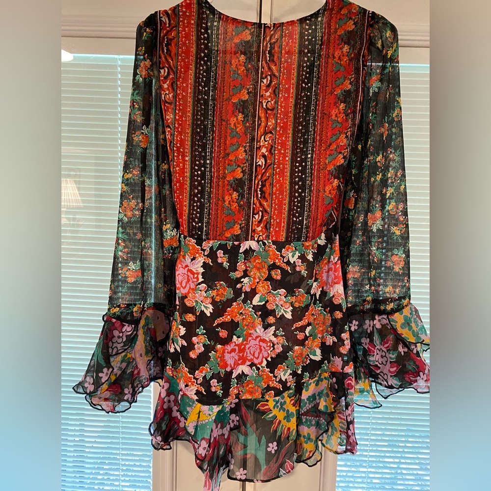NWOT Free People X Revolve Magic Hour wrap blouse SZ SP - Picture 4 of 6